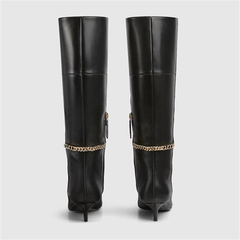 Women's Gucci Signoria boot in black leather 